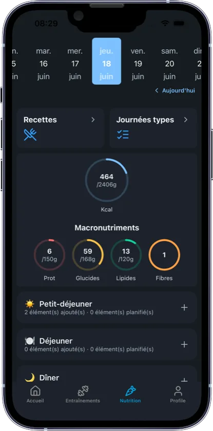Application Pulse Coach — Nutrition