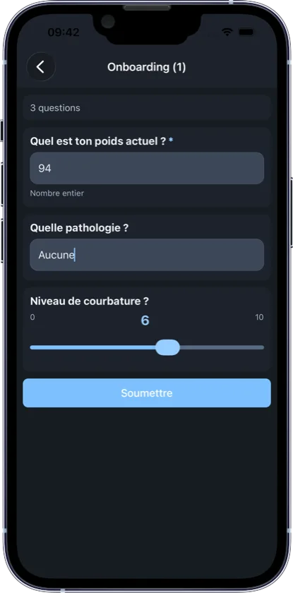 Application Pulse Coach — Réponses aux questionnaires
