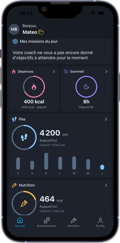 Application Pulse Coach — Suivi santé